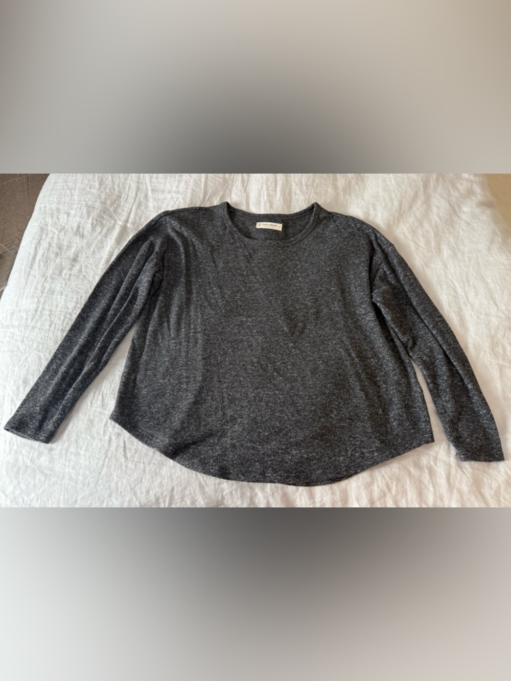 Lucky Brand Charcoal Gray Long Sleeve Tee